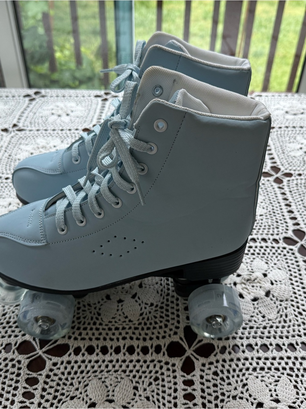 Light Blue Classic Quad Roller Skates size 10 or 42